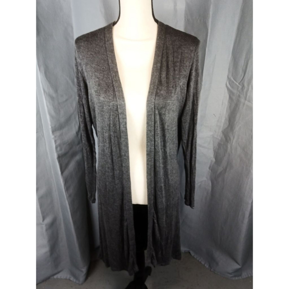 Sweaters - Women's Charcoal Long Cardigan M